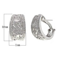Load image into Gallery viewer, 14k White Gold 1 1/2ctw Diamond Pave Half Hoop Curve Earrings