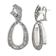 Load image into Gallery viewer, 14k White Gold 2.36ctw Diamond Oblong Oval Drop Dangle Earrings