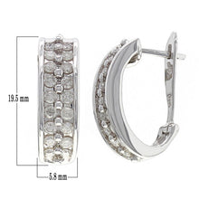 Load image into Gallery viewer, 14k White Gold 1ctw Diamond Curve Half Hoop Curve Earrings