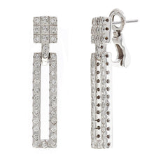 Load image into Gallery viewer, 14k White Gold 1 1/2ctw Diamond Geometric Dangle Earrings