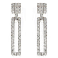 Load image into Gallery viewer, 14k White Gold 1 1/2ctw Diamond Geometric Dangle Earrings