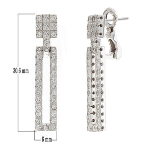 14k White Gold 1 1/2ctw Diamond Geometric Dangle Earrings