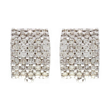 Load image into Gallery viewer, 14k White Gold 0.91ctw Diamond Rectangular Curve Earrings