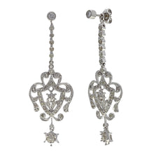 Load image into Gallery viewer, 14k White Gold 1ctw Diamond Chandelier &amp; Stud 4 Piece Earrings Set