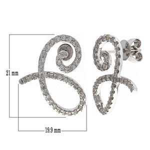 14k White Gold 0.80ctw Diamond Ribbon Heart Earrings