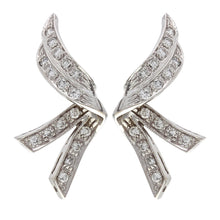 Load image into Gallery viewer, 14k White Gold 1.04ctw Diamond Flowing Ribbon Earrings
