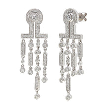 Load image into Gallery viewer, 18k White Gold 1.06ctw Diamond Chandelier Dangle Earrings