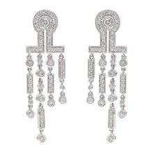 Load image into Gallery viewer, 18k White Gold 1.06ctw Diamond Chandelier Dangle Earrings