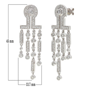 18k White Gold 1.06ctw Diamond Chandelier Dangle Earrings