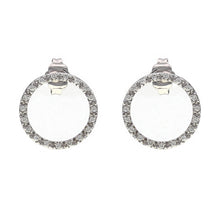 Load image into Gallery viewer, 14K White Gold 0.15ctw Diamond Pave Eternity Circle Stud Earrings