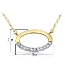 Load image into Gallery viewer, 14k Yellow Gold and Diamond Suspended Oval Pendant Necklace (0.06 cttw, H-I Color, I1-I2 Clarity), 18&quot;