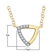 Load image into Gallery viewer, 14k Yellow Gold and Diamond Inverted Triangle Shaped Suspended Pendant Necklace (0.05 cttw, H-I Color, I1-I2 Clarity), 18&quot;
