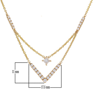 14k Yellow Gold 0.43 Cttw Diamond-Accented Petite Star and Chevron Two-Tier Necklace, 18" (H-I Color, SI2-I1 Clarity)