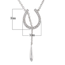 Load image into Gallery viewer, 14k White Gold 0.16ctw Diamond Lucky Horseshoe Cable Link Necklace