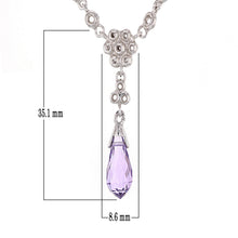 Load image into Gallery viewer, Italian 14k White Gold 3.70ctw Amethyst Briolette Vintage Style Necklace, 18&quot;