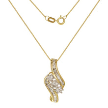 Load image into Gallery viewer, 14k Yellow Gold 1ctw Diamond Slide Waterfall Pendant Necklace