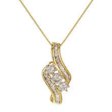 Load image into Gallery viewer, 14k Yellow Gold 1ctw Diamond Slide Waterfall Pendant Necklace
