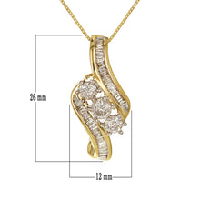 Load image into Gallery viewer, 14k Yellow Gold 1ctw Diamond Slide Waterfall Pendant Necklace