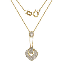 Load image into Gallery viewer, 14k Yellow Gold 3/4ctw Diamond Dangle Heart Drop Pendant Necklace