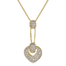 Load image into Gallery viewer, 14k Yellow Gold 3/4ctw Diamond Dangle Heart Drop Pendant Necklace