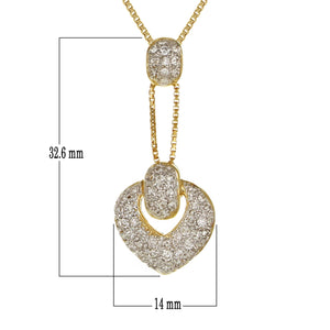 14k Yellow Gold 3/4ctw Diamond Dangle Heart Drop Pendant Necklace