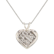 Load image into Gallery viewer, 14k White Gold 1/2ctw Diamond Double Bail Heart Pendant Necklace