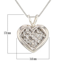 Load image into Gallery viewer, 14k White Gold 1/2ctw Diamond Double Bail Heart Pendant Necklace