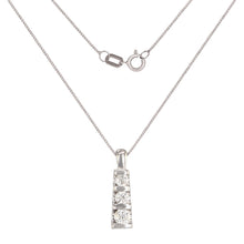Load image into Gallery viewer, 14k White Gold 0.58ctw Diamond Anniversary Three Stone Necklace