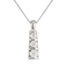 Load image into Gallery viewer, 14k White Gold 0.58ctw Diamond Anniversary Three Stone Necklace