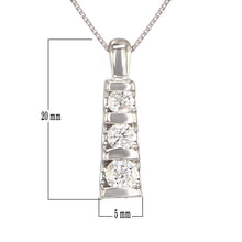 Load image into Gallery viewer, 14k White Gold 0.58ctw Diamond Anniversary Three Stone Necklace