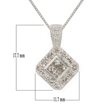 Load image into Gallery viewer, 14k White Gold 0.58ctw Diamond Square Pendant Necklace
