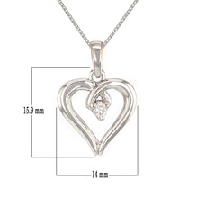 Load image into Gallery viewer, 14k White Gold 0.12ctw Diamond Solitaire Heart  Pendant Necklace