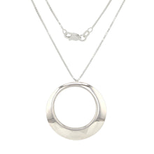 Load image into Gallery viewer, Italian 14k White Gold Eternity Love Circle Pendant Necklace