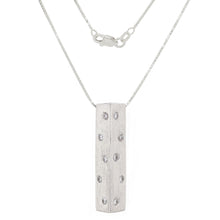 Load image into Gallery viewer, Italian 14k White Gold 0.08ctw Diamond Linear Pendant Necklace