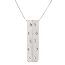 Load image into Gallery viewer, Italian 14k White Gold 0.08ctw Diamond Linear Pendant Necklace