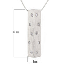 Load image into Gallery viewer, Italian 14k White Gold 0.08ctw Diamond Linear Pendant Necklace