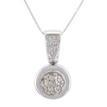 Load image into Gallery viewer, 14k White Gold 1/4ctw Diamond Pave Circle Drop Pendant  Necklace