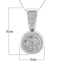 Load image into Gallery viewer, 14k White Gold 1/4ctw Diamond Pave Circle Drop Pendant  Necklace
