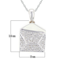 Load image into Gallery viewer, 14k White Gold 0.17ctw Round Diamond Pave Purse Pendant Necklace, 18&quot;