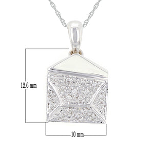 14k White Gold 0.17ctw Round Diamond Pave Purse Pendant Necklace, 18"