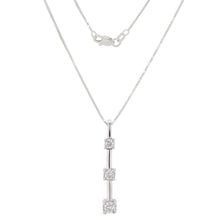 Load image into Gallery viewer, 14k White Gold 1/2ctw Diamond Anniversary Past, Present, Future Pendant Necklace, 18&quot;