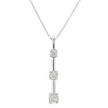Load image into Gallery viewer, 14k White Gold 1/2ctw Diamond Anniversary Past, Present, Future Pendant Necklace, 18&quot;