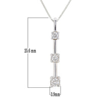 Load image into Gallery viewer, 14k White Gold 1/2ctw Diamond Anniversary Past, Present, Future Pendant Necklace, 18&quot;