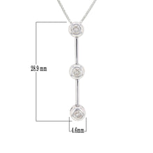 Load image into Gallery viewer, Italian 14k White Gold 0.45ctw Diamond Anniversary Three Stone Pendant  Necklace, 18&quot;