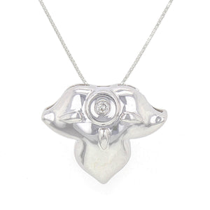 14k White Gold 0.02ctw Diamond Lucky Dream Angel Floating Pendant Necklace, 18"