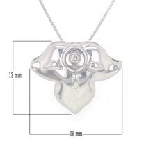 Load image into Gallery viewer, 14k White Gold 0.02ctw Diamond Lucky Dream Angel Floating Pendant Necklace, 18&quot;