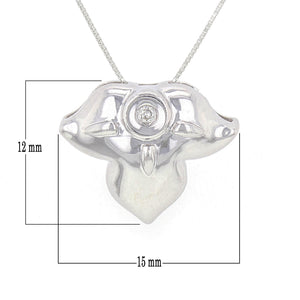 14k White Gold 0.02ctw Diamond Lucky Dream Angel Floating Pendant Necklace, 18"