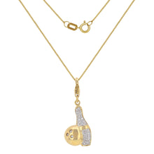 Load image into Gallery viewer, 14k Yellow Gold 0.20ctw Diamond Pave Bowling Pin &amp; Ball Pendant Necklace Set, 18&quot;