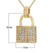 Load image into Gallery viewer, Italian 14k Yellow Gold 1.10ctw Diamond Pave Trendy Padlock Pendant Necklace, 18&quot;