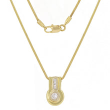 Load image into Gallery viewer, 14k Yellow Gold 1/4ctw Diamond Bezel Slide Pendant Necklace, 18&quot;
